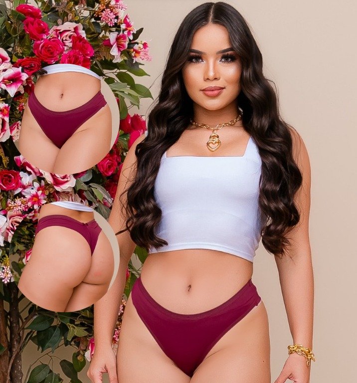 Calcinha Fio Duplo Poliamida Lisa